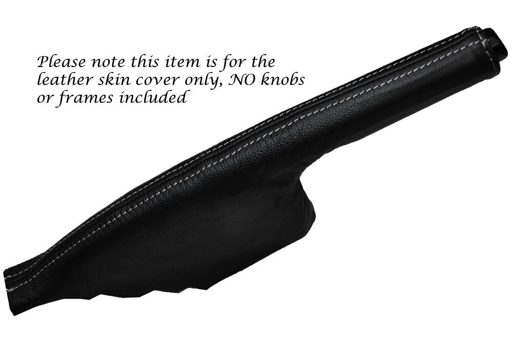 WHITE STITCH LEATHER HANDBRAKE GAITER FITS VW UP SEAT MII SKODA CITIGO 11-15