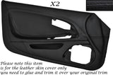 BLACK STITCH 2X FULL DOOR CARD LEATHER SKIN COVER FITS MITSUBISHI FTO 1994-2001