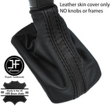 BLACK & BLACK STRIPE TOP GRAIN LEATHER GEAR GAITER FOR CITROEN C4 CACTUS 14-18