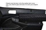 BLACK STITCH 2X DOOR HANDLE ARMREST SKIN COVERS FITS HONDA CIVIC COUPE EM2