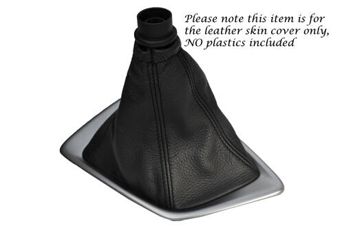 BLACK STITCH LEATHER MANUAL GEAR GAITER FITS TOYOTA AURIS 2012-2014 CUSTOM NEW