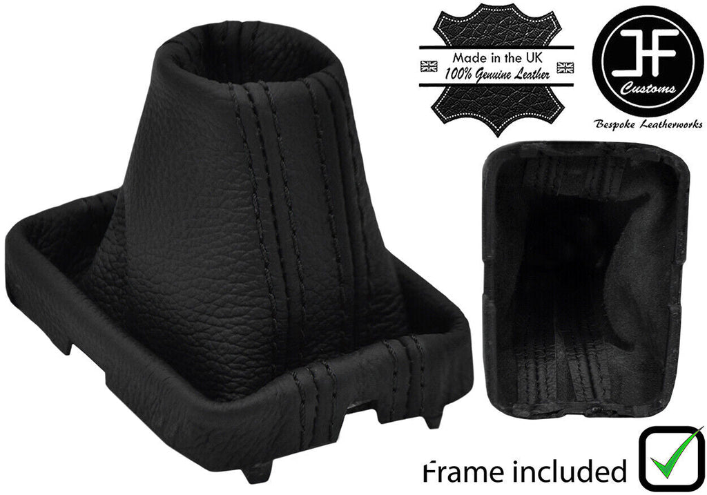 BLACK STITCH AUTOMATIC DSG LEATHER GEAR GAITER+ PLASTIC FRAME FOR VW POLO 14-17