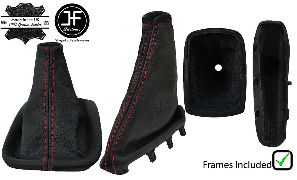 RED STITCH LEATHER GEAR + HANDBRAKE GAITER+FRAMES FOR VOLVO C30 S40 V50 04-12