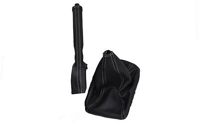 white stitch FITS NISSAN ALMERA N15 95-00 LEATHER GEAR&HANDBRAKE COVER SET