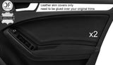 BLACK STITCH 2X FRONT DOOR CARD NAPPA LEATHER COVERS FITS AUDI A4 B8 2008-2015