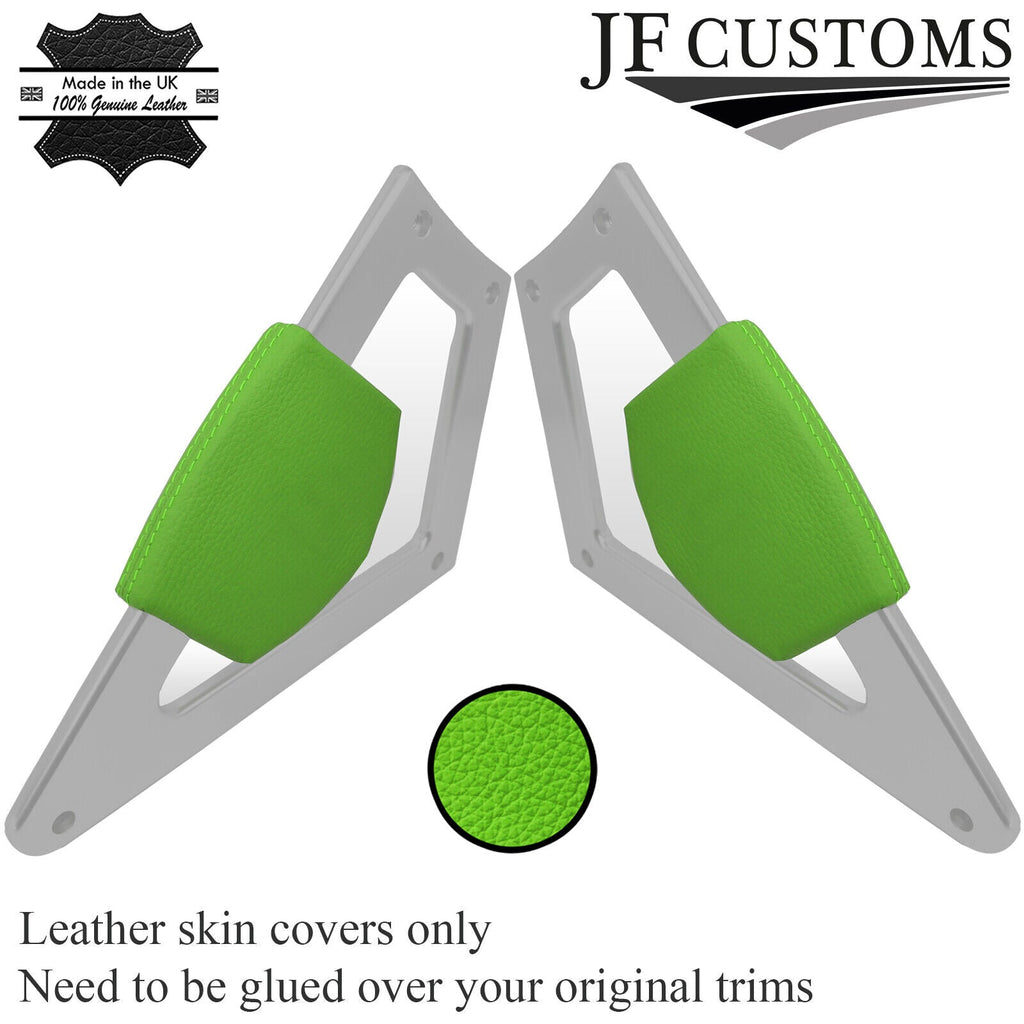 GREEN LEATHER 2X CONSOLE KNEE PAD TRIM COVERS FOR AUDI TT MK1 1998-2006