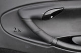 FITS PORSCHE 986 996 2X DOOR HANDLE LEATHER COVERS black stitch CUSTOM NEW