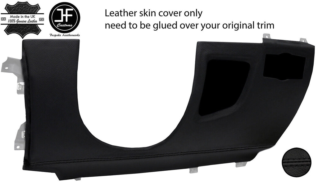BLACK STITCH DRIVER SIDE LOWER DASH TRIM LEATHER COVER FOR BMW E81 E82 E87 5-07