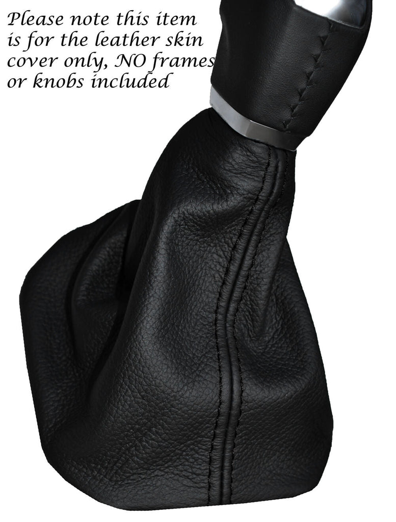 BLACK STITCH MANUAL LEATHER GEAR GAITER FITS RANGE ROVER EVOQUE 2011-2015