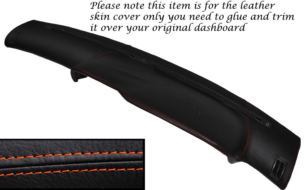 ORANGE STITCH DASH DASHBOARD LEATHER SKIN COVER FITS RENAULT CLIO MK1 1990-1998