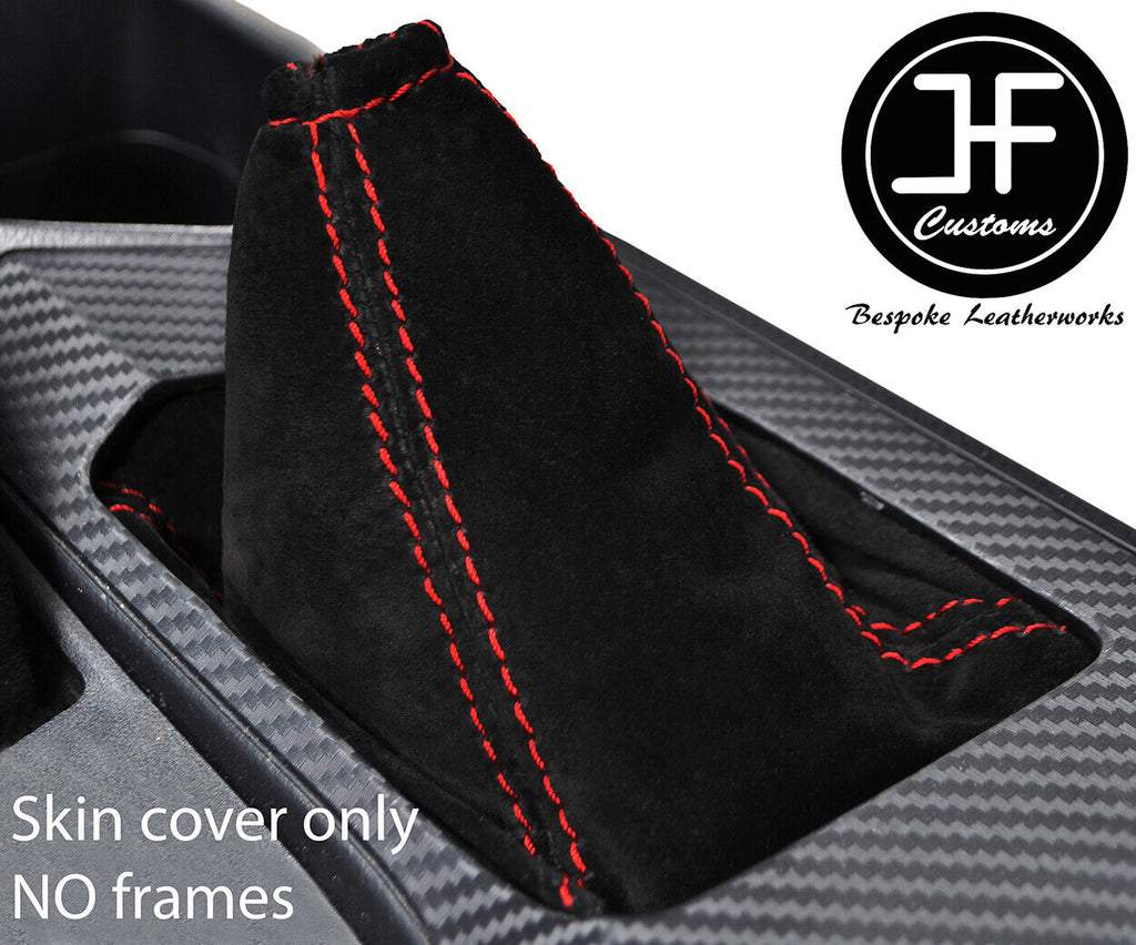 RED STITCHING SUEDE MANUAL GEAR GAITER FITS TOYOTA RAV 4 2013-2018 CUSTOM NEW