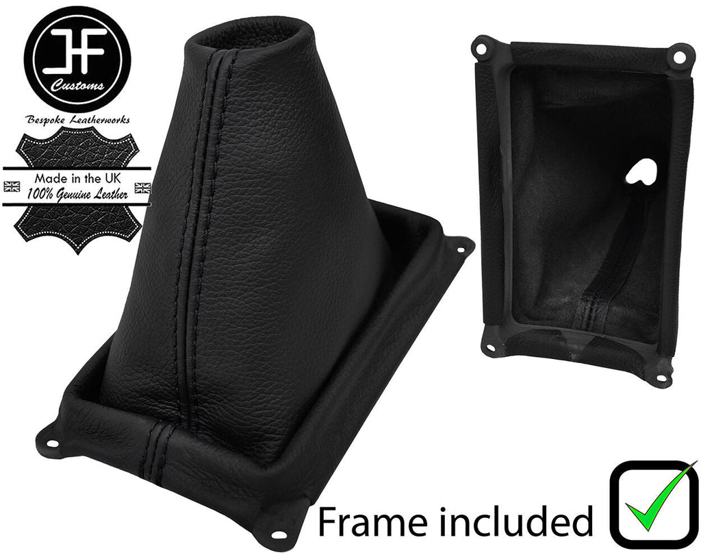 BLACK STITCH LEATHER MANUAL GEAR GAITER+PLASTIC FRAME FITS MAZDA 3 2003-2009