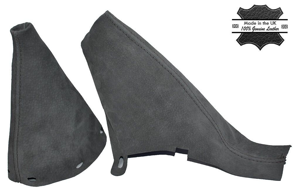 GREY STITCHING FITS BMW MINI R50 R53 GEAR HANDBRAKE 2001-2006 GRAPHITE SUEDE