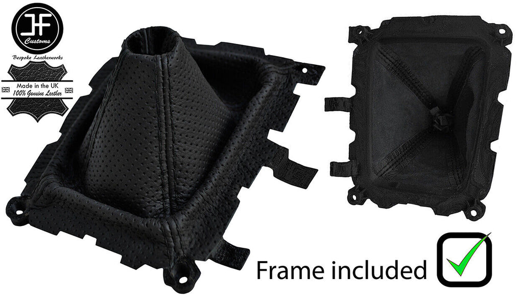 BLACK STITCH PERFORATED LEATHER GEAR+PLASTIC FRAME FOR MAZDA MX5 MK1 NA MIATA