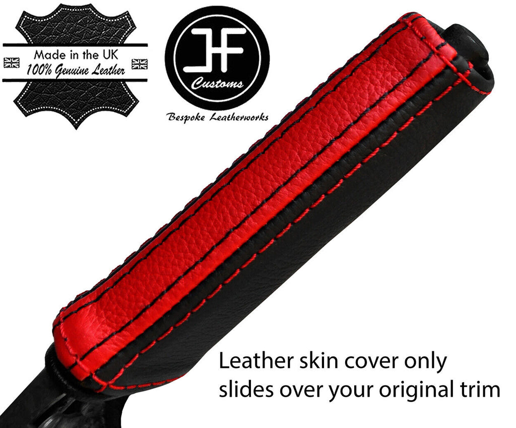 BLACK&RED STRIPE LEATHER HANDBRAKE HANDLE COVER FOR FORD MONDEO MK1 MK2 93-00