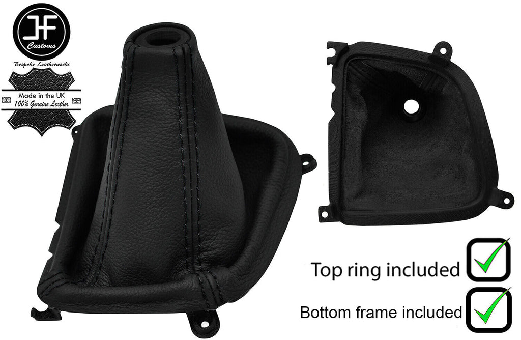 BLACK STITCH LEATHER AUTO GEAR GAITER + FRAME + TOP RING FOR HYUNDAI I800 08-19