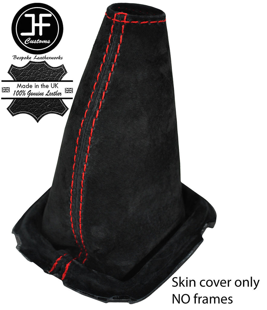 RED STITCH REAL SUEDE MANUAL GEAR GAITER FITS TOYOTA YARIS 2015-2018 CUSTOM NEW