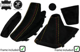 BLACK STITCH GERMAN STITCH SUEDE MANUAL GAITER SET + FRAME FOR BMW X3 E83 03-10