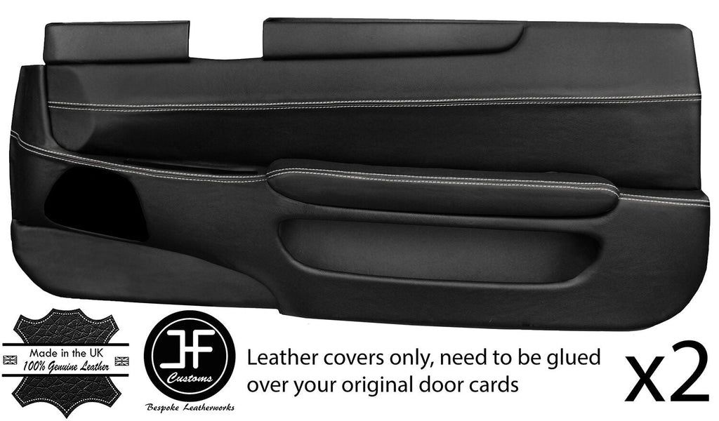 GREY STITCH 2X FULL DOOR CARD LEATHER COVERS FITS TOYOTA LEXUS SOARER 90-00