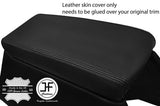 BLACK STITCHING REAL LEATHER ARMREST COVER FOR JAGUAR DAIMLER XJ6 SERIES 2