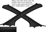 BLACK STITCH WINDSCREEN PILLAR LEATHER COVERS FITS HONDA CIVIC &TYPE R 01-05