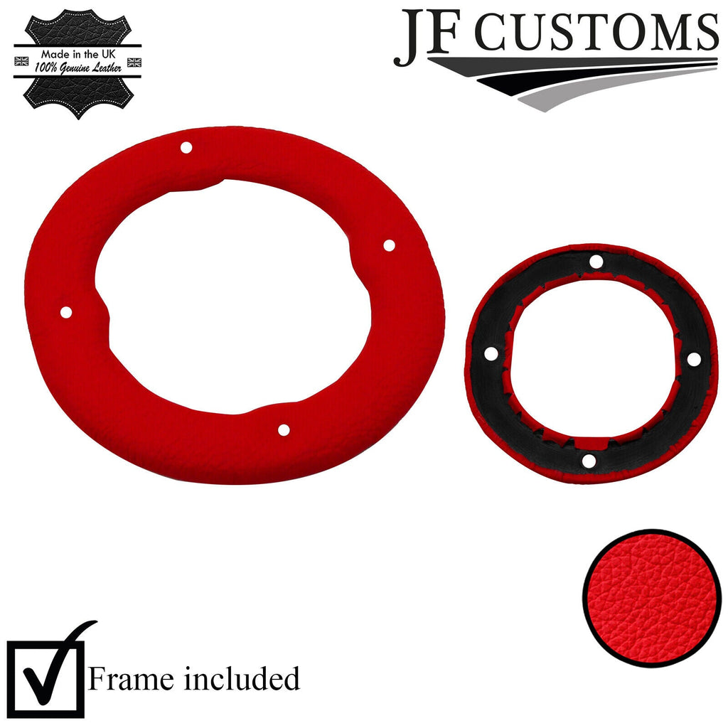 RED ITALIAN LEATHER GEAR SURROUND COVER + PLASTIC FRAME FOR MG MGB GT MADE IN UK