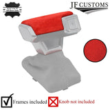 RED SUEDE AUTO TOP KNOB COVER + PLASTIC FRAME FOR AUDI A7 18-22 CUSTOM NEW