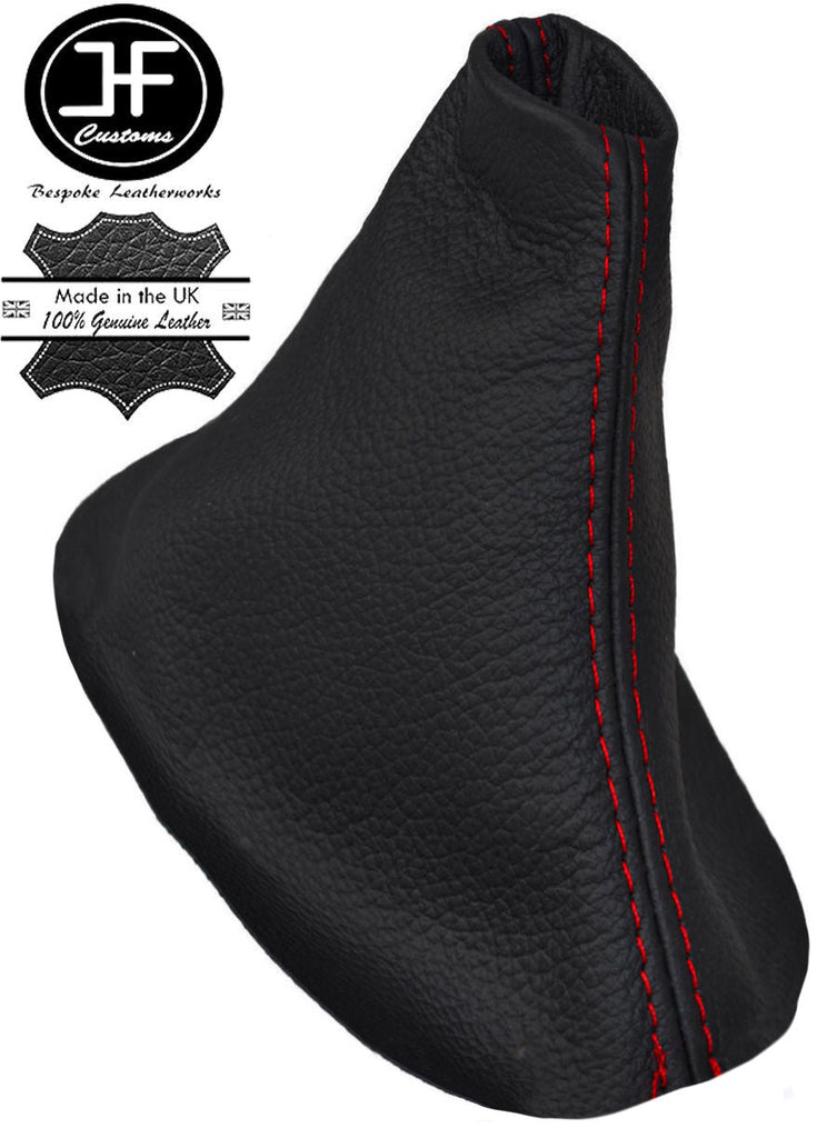 RED STITCHING AUTO AUTOMATIC LEATHER GEAR GAITER FITS FORD S-MAX FL 2010-2015