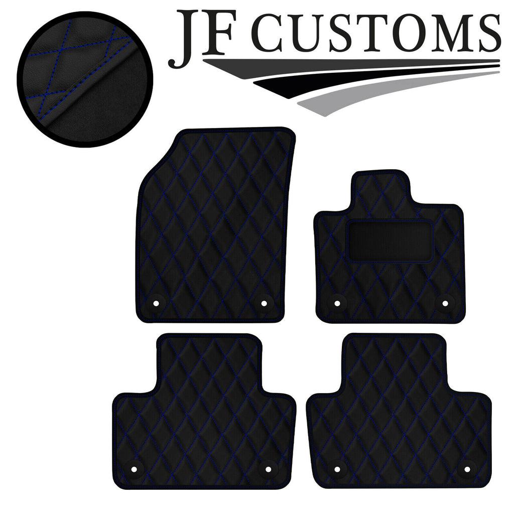 BLUE DIAMOND STITCH VINYL 4X TAILORED FLOOR CARPET FOR VOLVO XC90 MK2 15-21 JF1