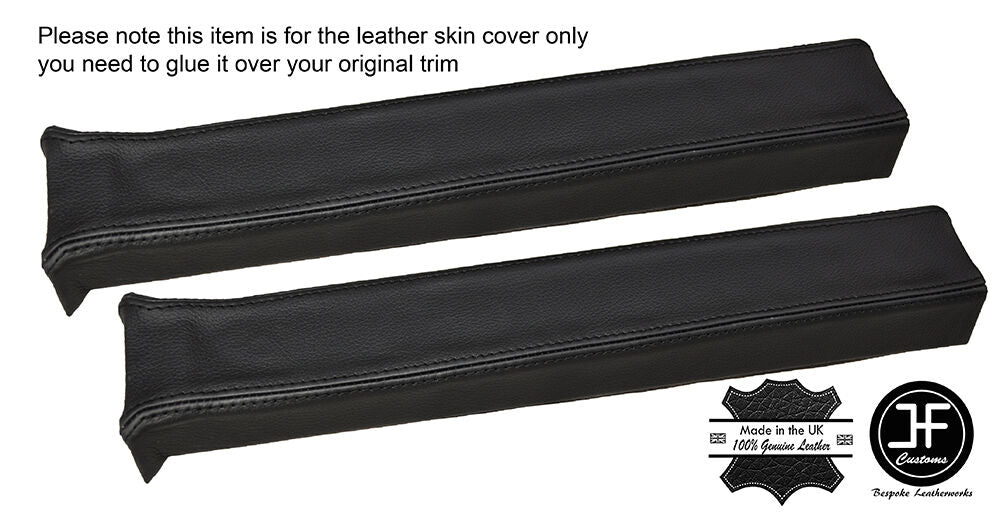 BLACK STITCH 2X UPPER B PILLAR LEATHER COVERS FITS LAND ROVER DEFENDER 90 110
