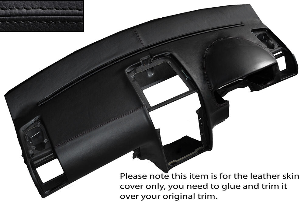 BLACK STITCH DASH DASHBOARD LEATHER SKIN COVER FITS VW TOURAN 2003-2010
