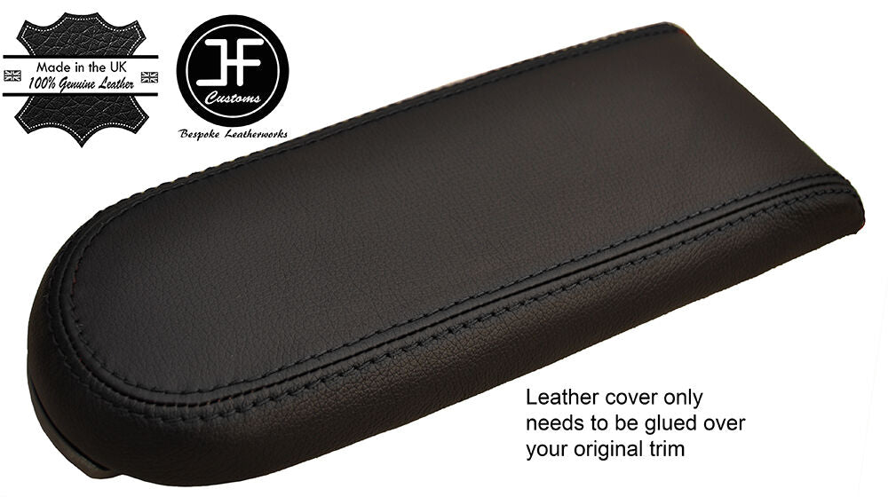 BLACK STITCH REAL LEATHER ARMREST LID COVER FOR VW GOLF MK4 JETTA GTI 1998-2005