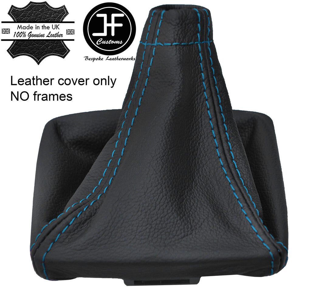 BLUE STITCH TOP GRAIN LEATHER GEAR GAITER FOR SUBARU IMPREZA WRX STI 2008-2014