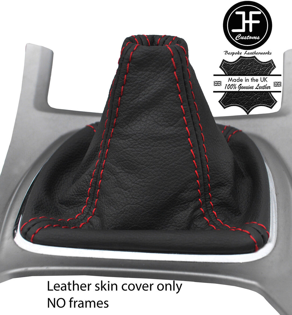 RED STITCH TOP GRAIN REAL LEATHER GEAR GAITER FITS FORD GALAXY MK3 2006-2014