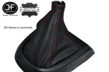 RED STITCHING MANUAL LEATHER GEAR GAITER FITS FIAT DOBLO 2010-2015 CUSTOM NEW