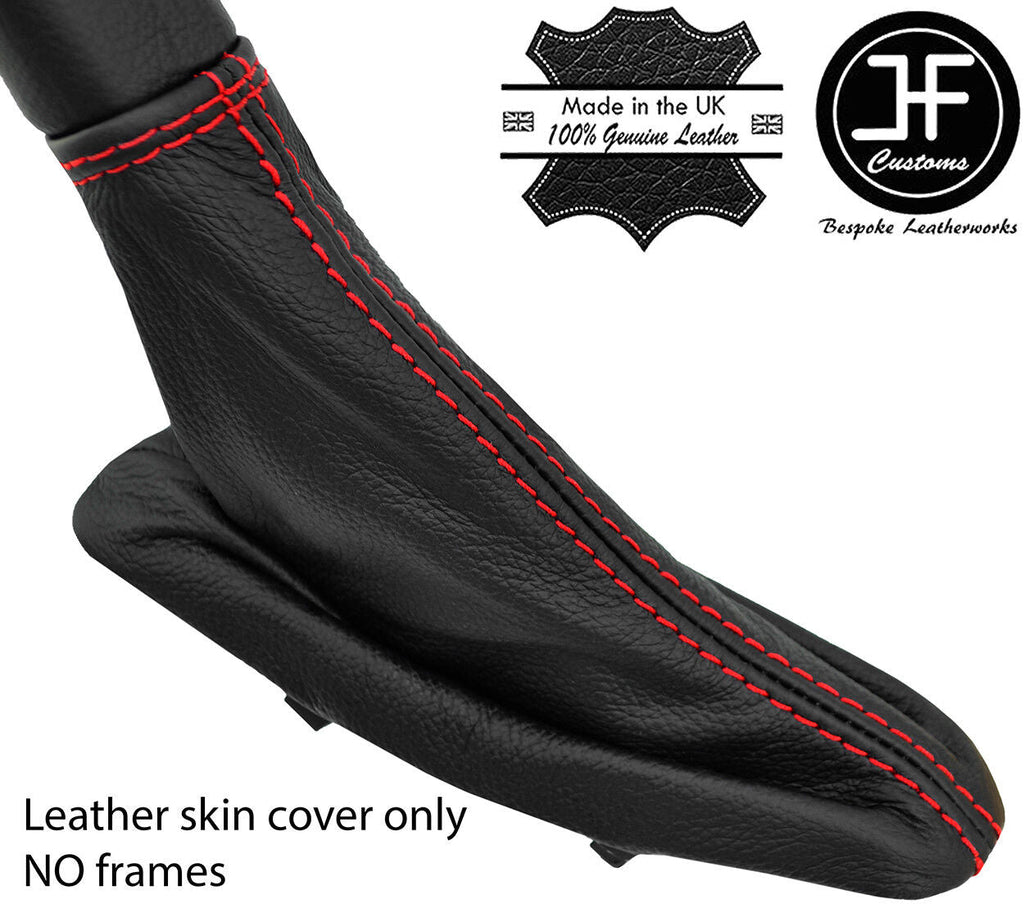 RED STITCH REAL LEATHER HANDBRAKE GAITER FITS VOLVO V40 2012-2018 CUSTOM NEW