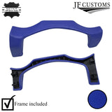 FOR MASERATI LEVANTE BLUE LEATHER COVERED UPPER STEERING COLUMN TRIM + FRAME