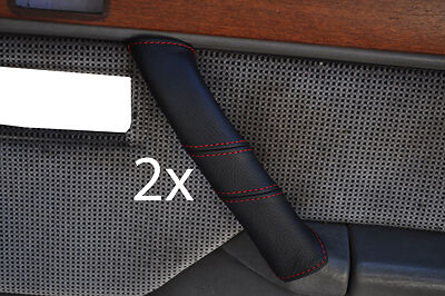 red stitch FITS FORD GRANADA MK2 77-85 2X DOOR HANDLE LEATHER COVERS CUSTOM NEW