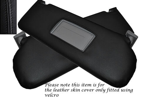 BLACK STITCHING FITS ALFA ROMEO 166 1998-2007 2X SUN VISORS LEATHER COVER ONLY