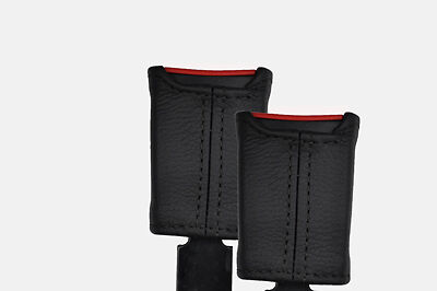 black stitch FITS VOLKSWAGEN CADDY 95-04 2X FRONT SEAT BELT STALK COVERS