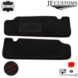 RED CROSS STITCH LEATHER 2X SUN VISOR COVERS FOR AUDI A3 RS3 8V 13-20 SALOON