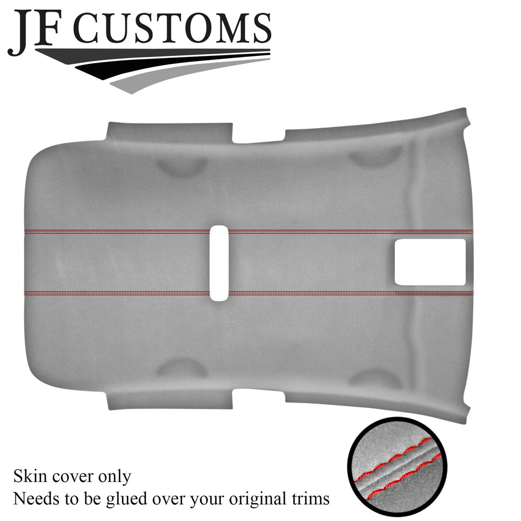 RED STITCH L GREY LUXE-SUEDE NON SUNROOF HEADLINER FOR VW GOLF MK6 09-14 3 DOOR
