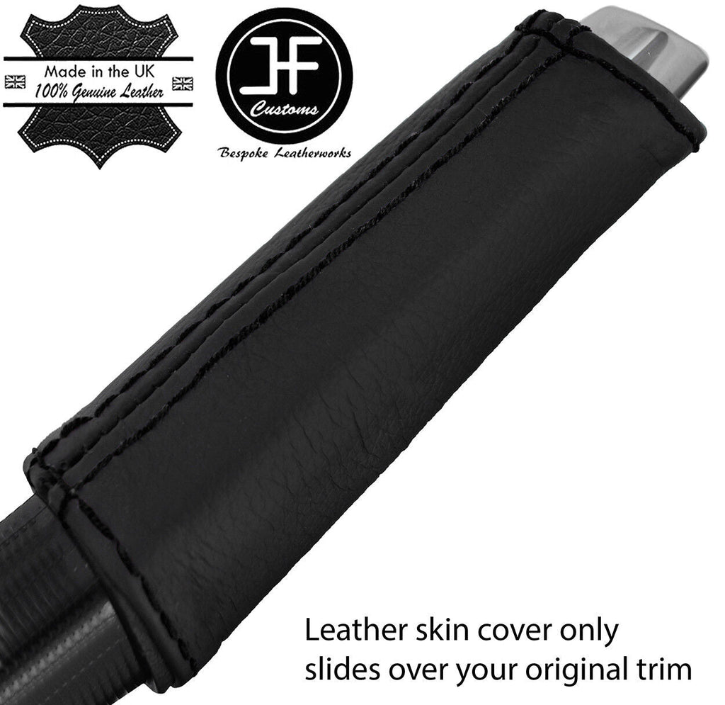 BLACK STITCH REAL LEATHER HANDBRAKE HANDLE COVER FITS FORD FOCUS 2014-2018