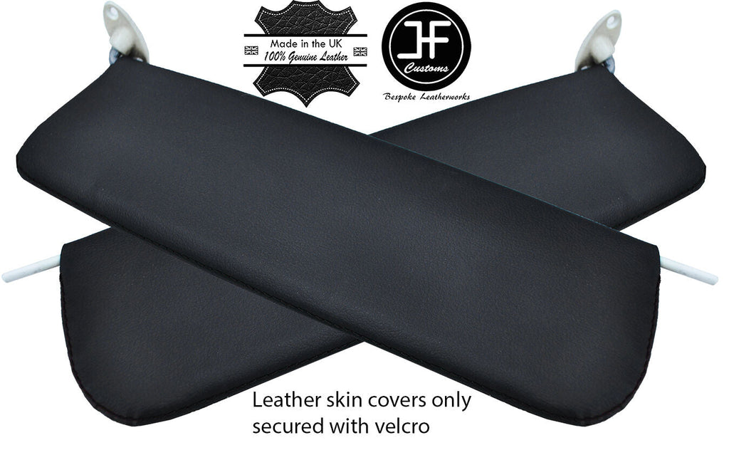 BLACK STITCHING 2X SUN VISORS LEATHER COVERS FITS BMW E9 1968-1975 COUPE