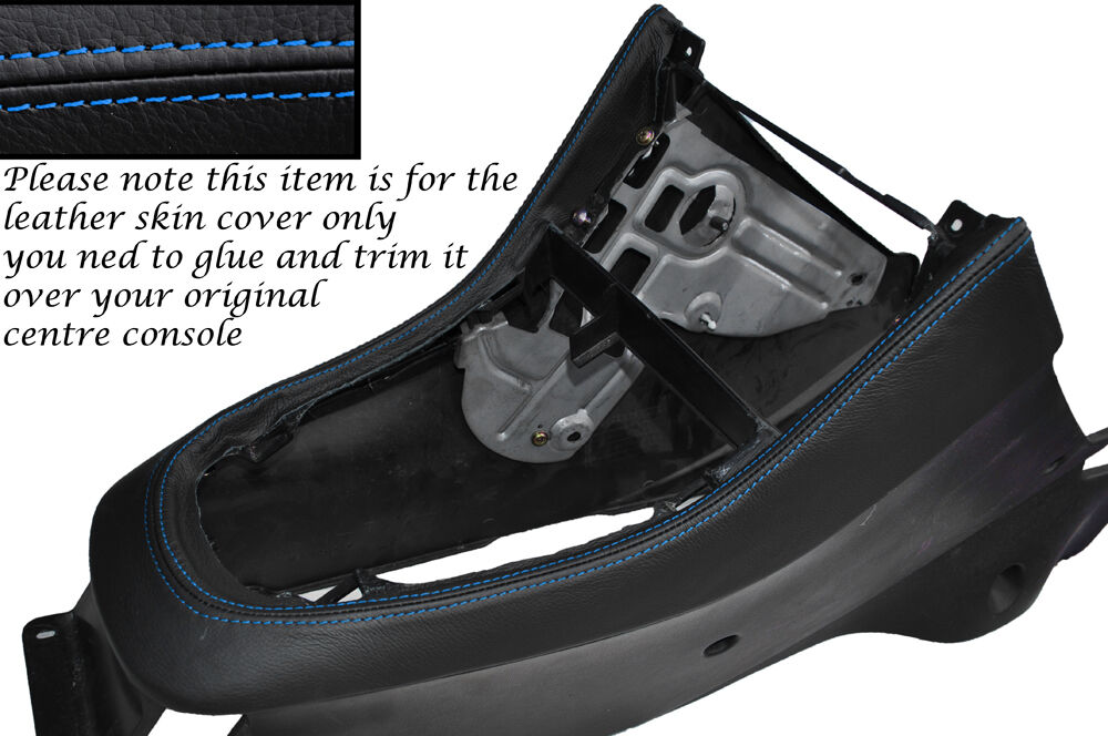 BLUE STITCH GEAR SURROUND LEATHER SKIN COVER FITS MITSUBISHI FTO 1994-2001