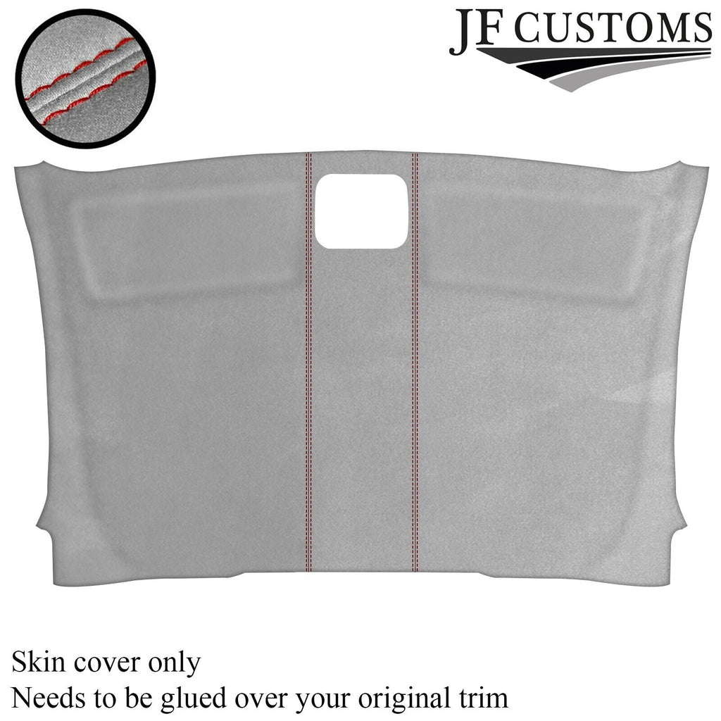 D RED STITCH L GREY SUEDE FRONT ROOF HEADLINER FOR FORD TRANSIT COURIER 16-20