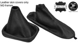 BLACK REAL LEATHER GEAR & HANDBRAKE GAITER FOR ALFA ROMEO GIULIETTA 2010-2017
