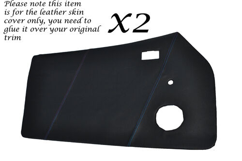 BLUE STITCHING 2X FRONT DOOR CARDS SKIN COVERS FITS FORD CAPRI MK1 CUSTOM NEW