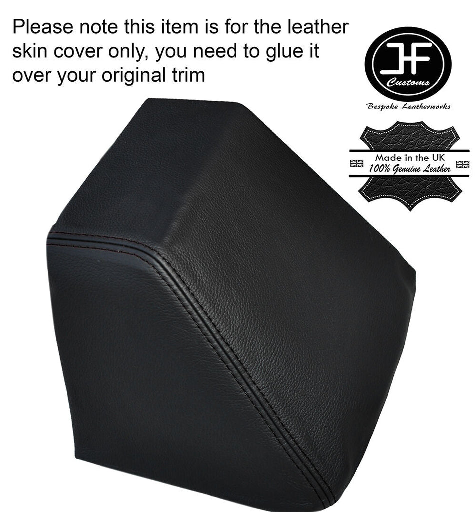 BLACK STITCHING LOWER DASH SIDE END CAP LEATHER COVER FITS LAND ROVER SERIES 3