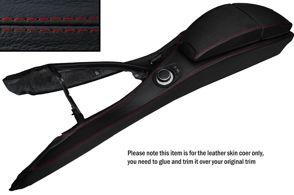 RED STITCH CENTRE CONSOLE&ARMREST SKIN COVERS FITS BMW 6 SERIES E63 E64 04-11